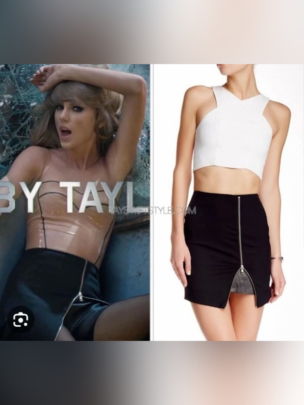 The Kooples Wool & Lamb Leather Mini Skirt Worn Taylor Swift Bad Blood Size 36 S